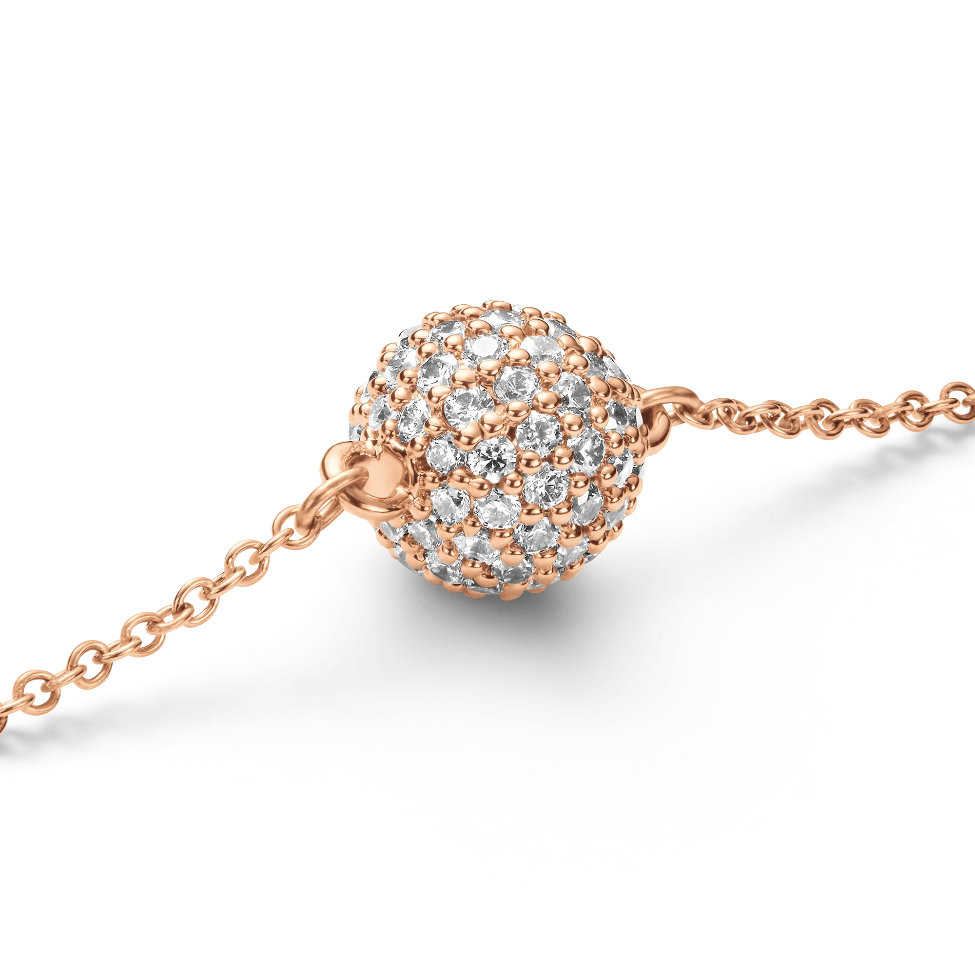 Pavé Crystal Pendant Bracelet Rose Gold - Image 3