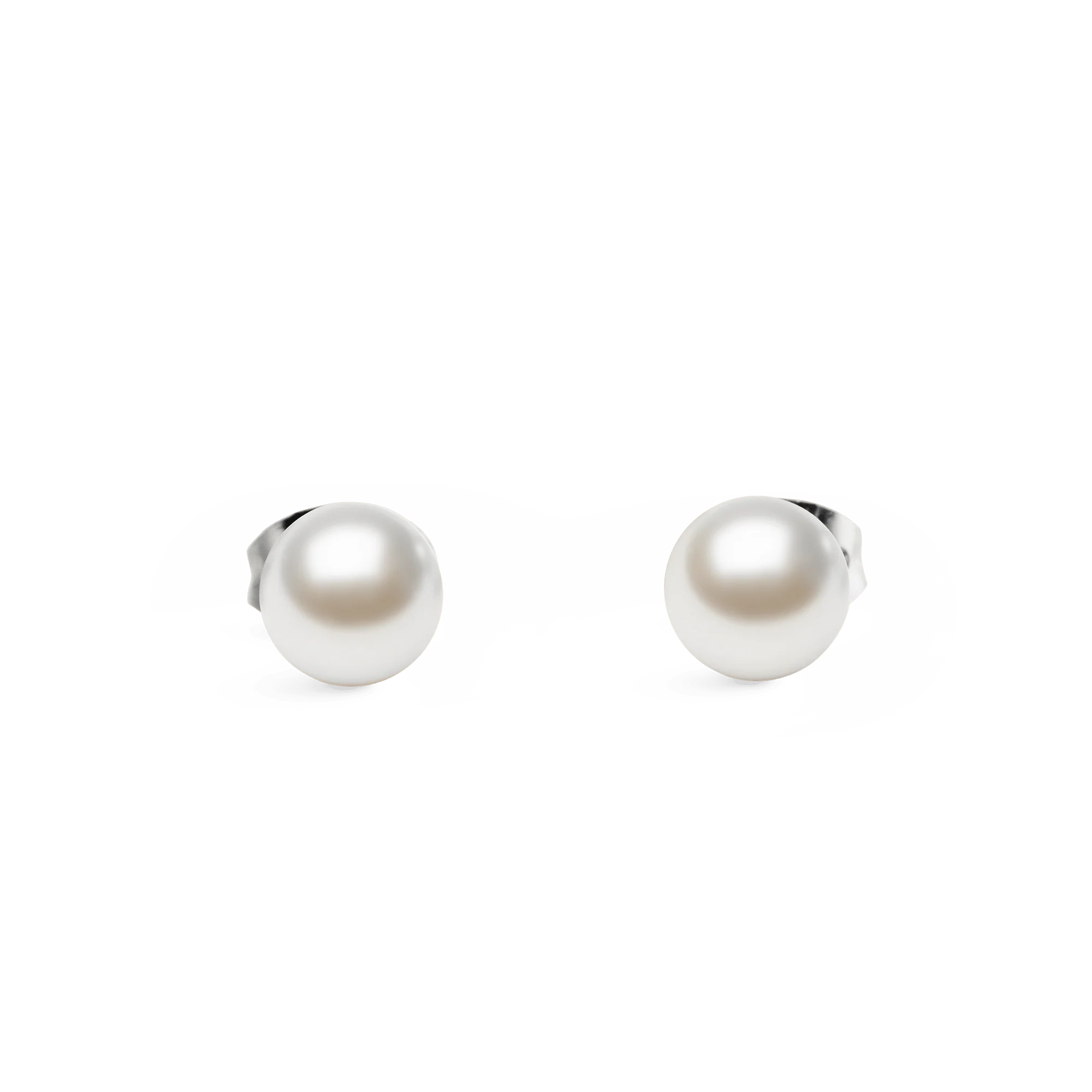 Pearl Stud Earrings Silver