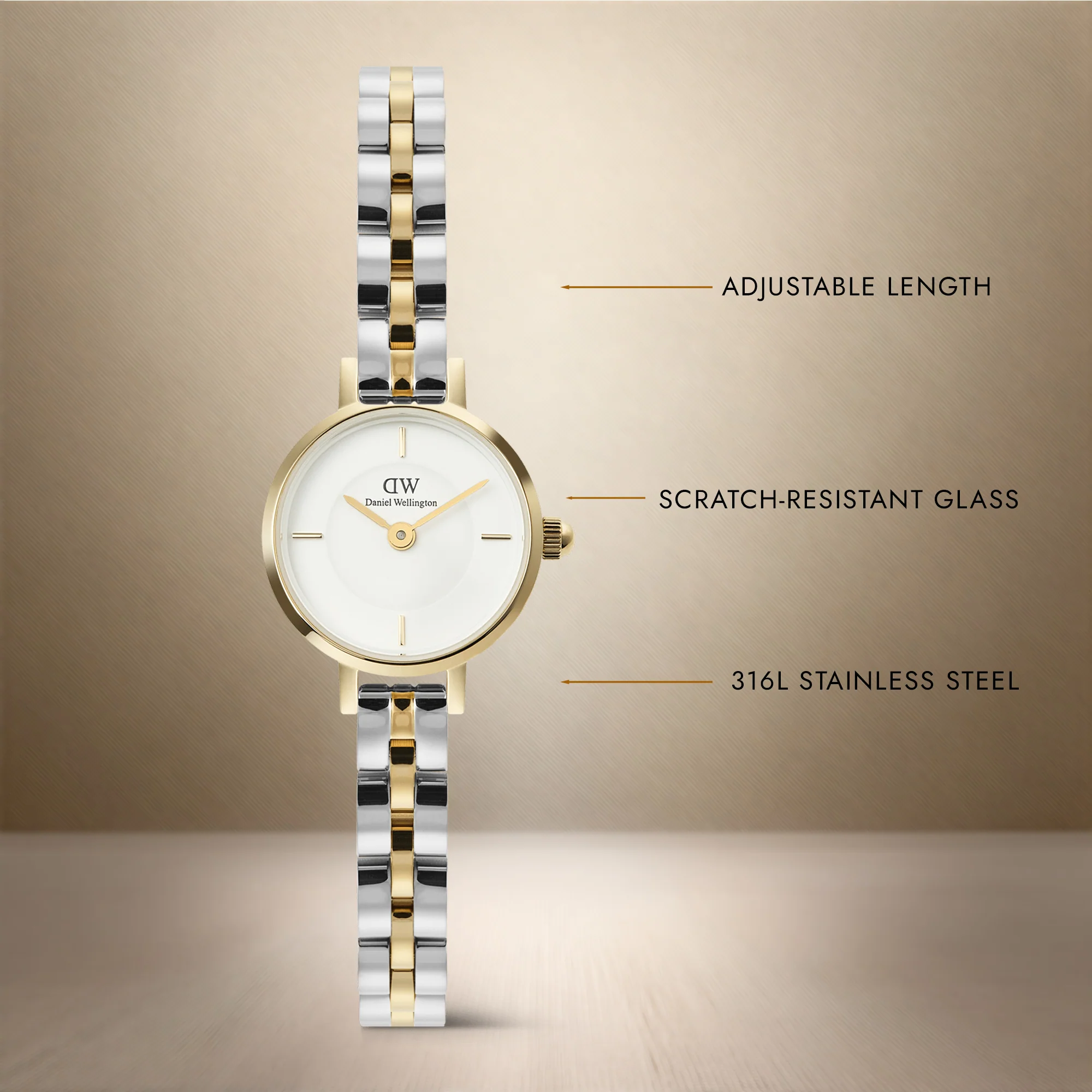 Petite Mini Arch 3-Link Two Tone Rose Gold - Image 3