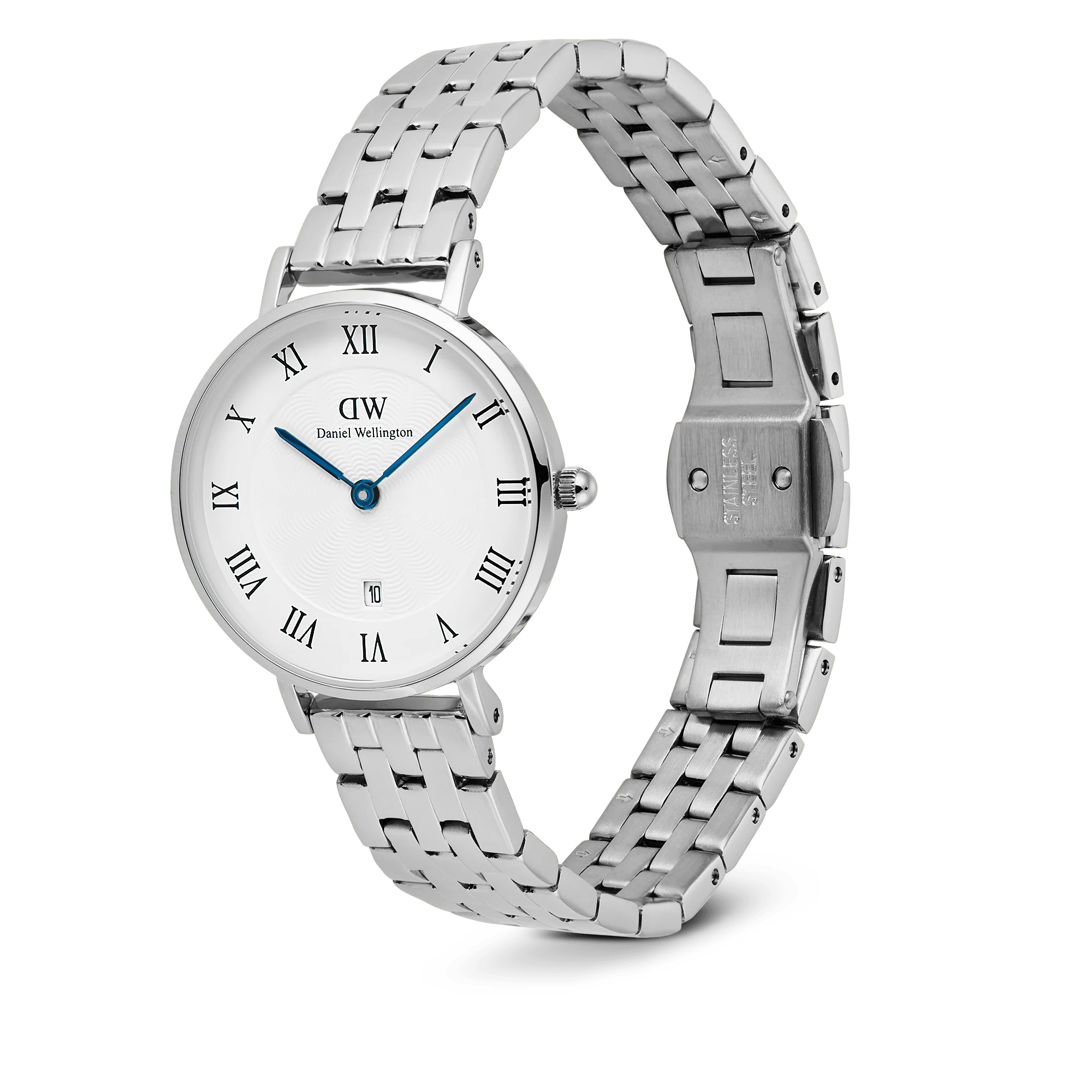 Petite Roman Numerals Date 5-link Silver - Image 3