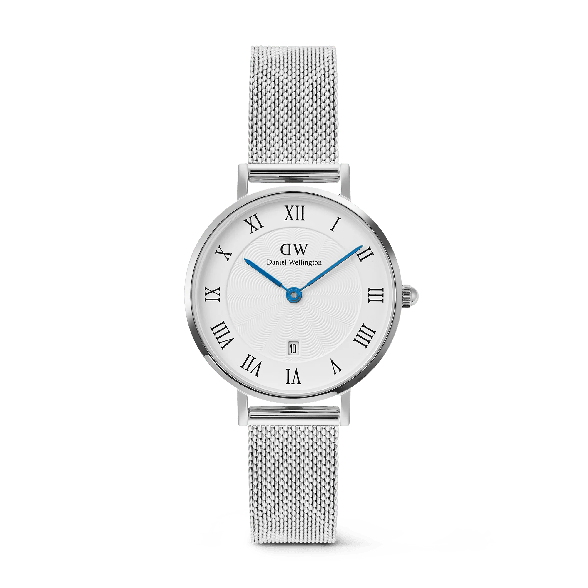 Petite Roman Numerals Date Silver