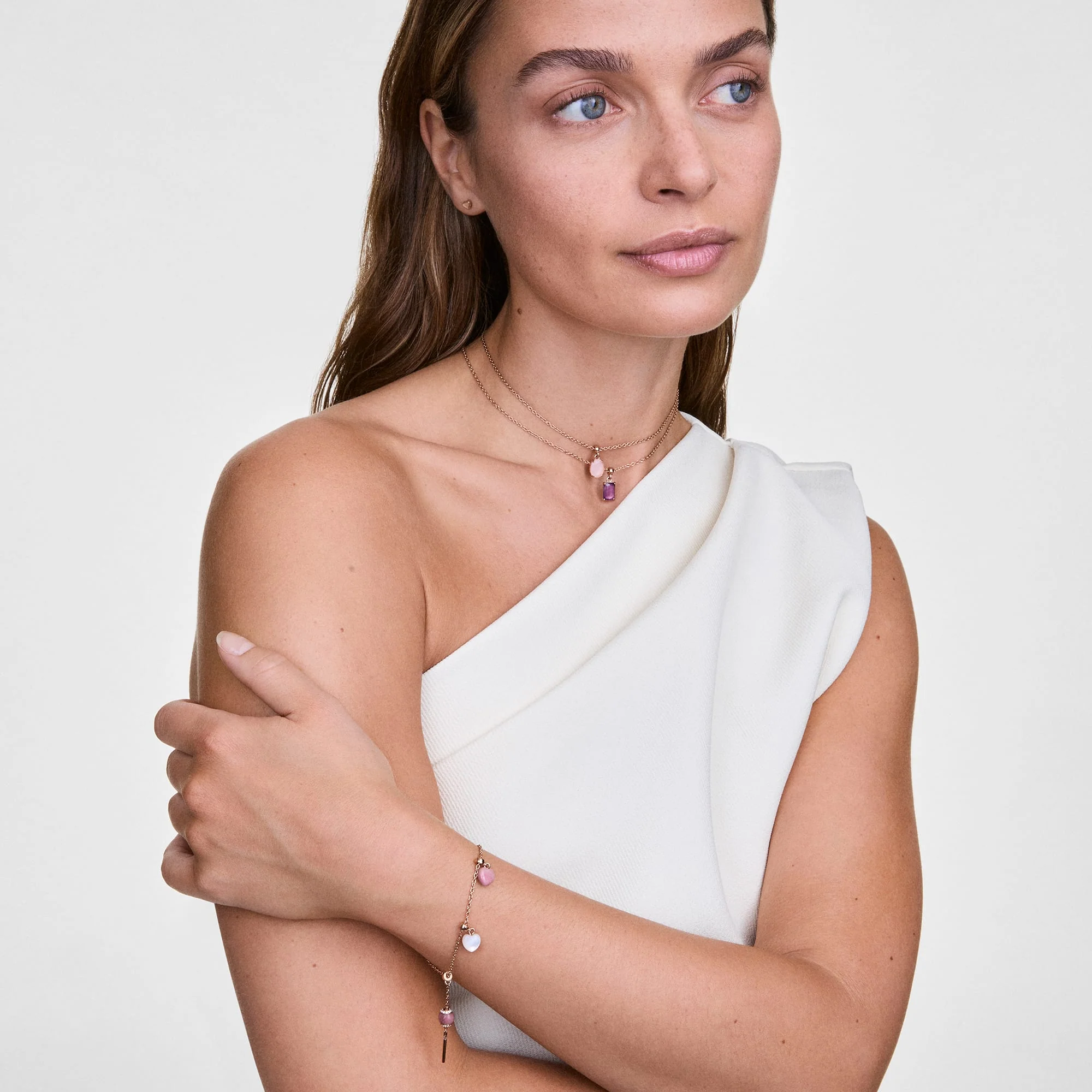 Rhondonite Heart Rose Gold Charm - Image 2
