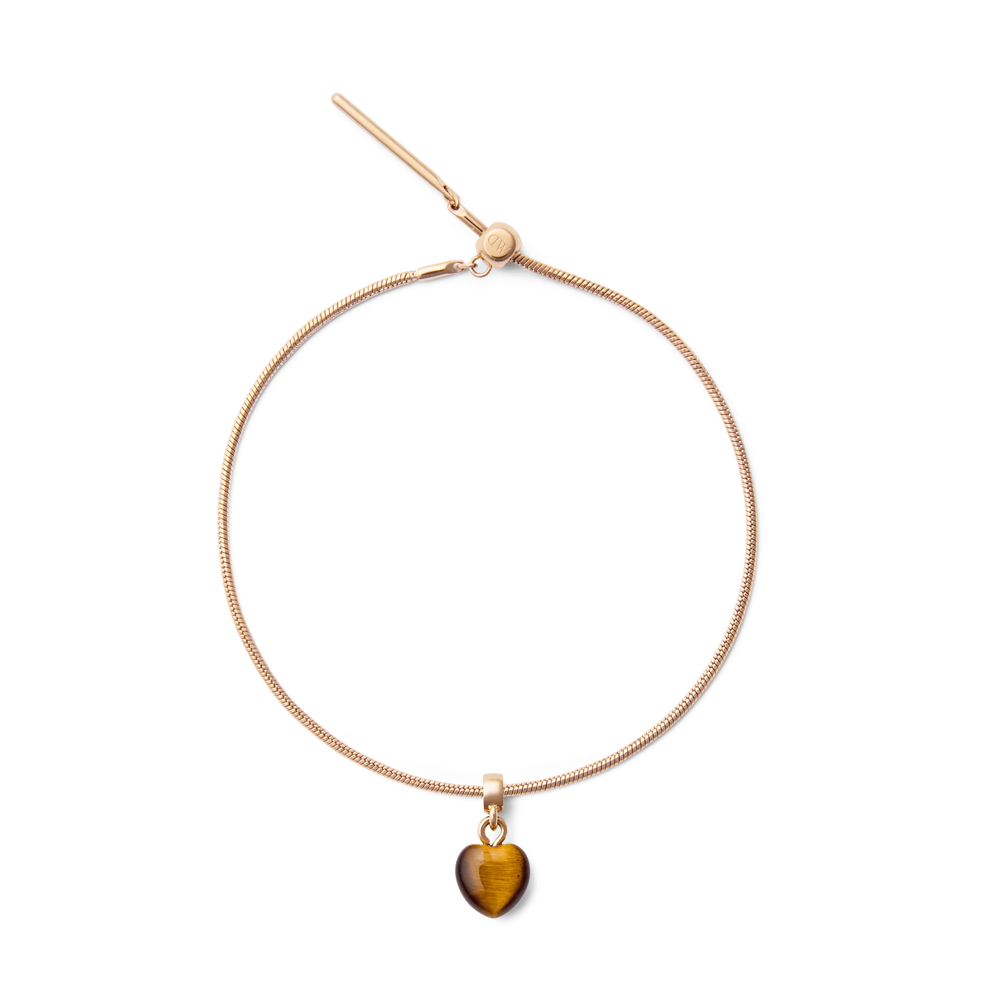 Tiger eye Heart Rose Gold Charm - Image 4